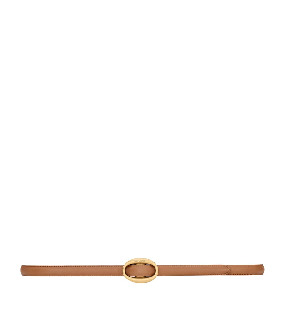 Saint Laurent leather oval buckle belt - British product