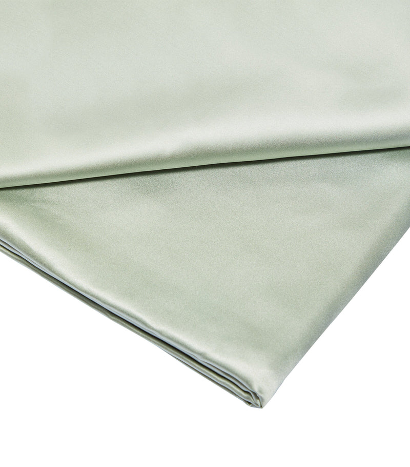 Gingerlily Silk Super King Flat Sheet Sage Green 280cm x 310cm, UK version