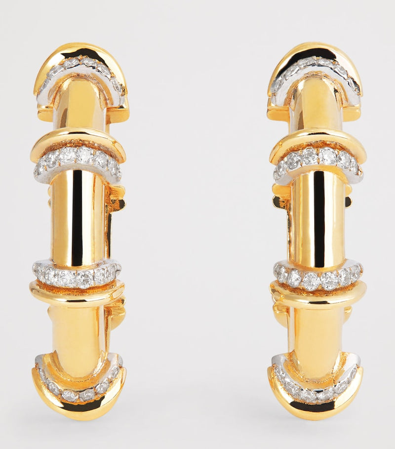 L'Atelier Nawbar 18kt gold diamond hoop earrings N93, UK version
