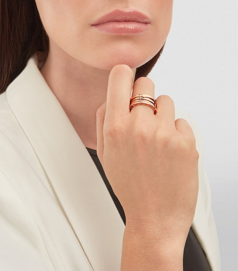Bvlgari B.zero1 three-band rose gold ring - British product