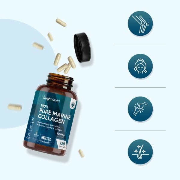 WeightWorld Pure Marine Collagen 120 capsules, imported from the UK