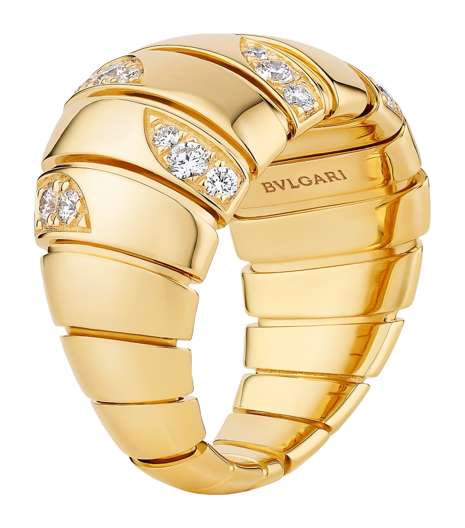 Bvlgari yellow gold and diamond Tubogas ring, UK version