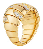 Bvlgari yellow gold and diamond Tubogas ring, UK version