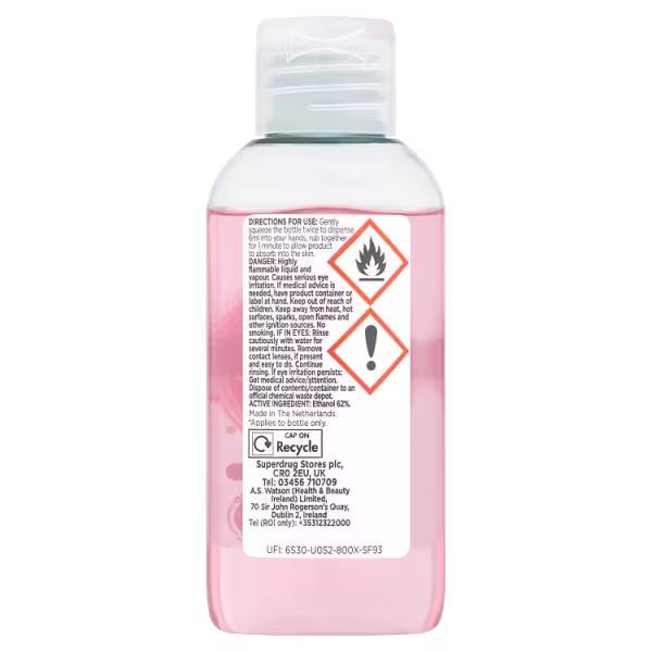 Superdrug Strawberry Antibacterial Hand Gel 50ml (British brand)