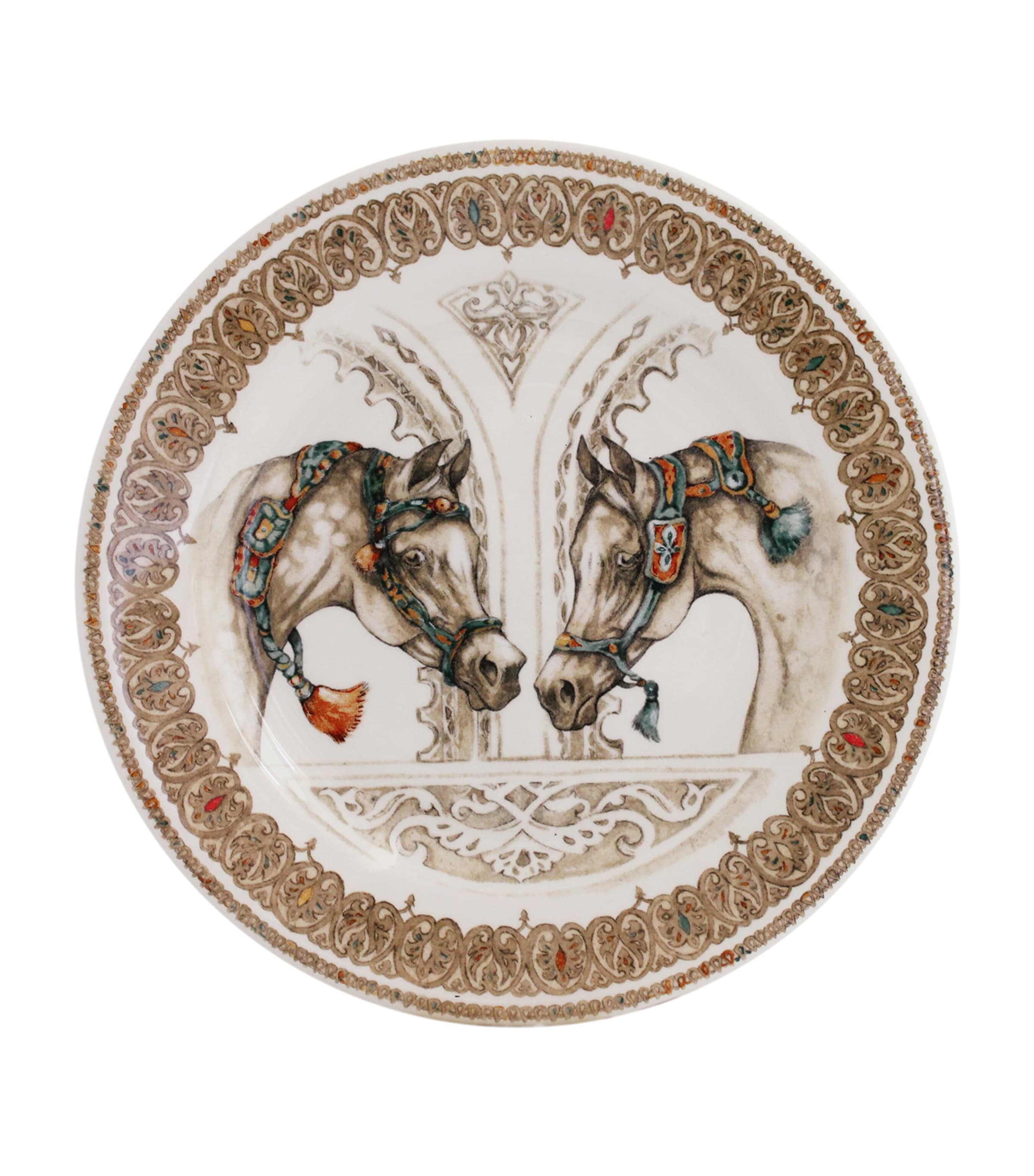 Gien Chevaux du Vent dessert plates 22cm set of 4 (British brand)
