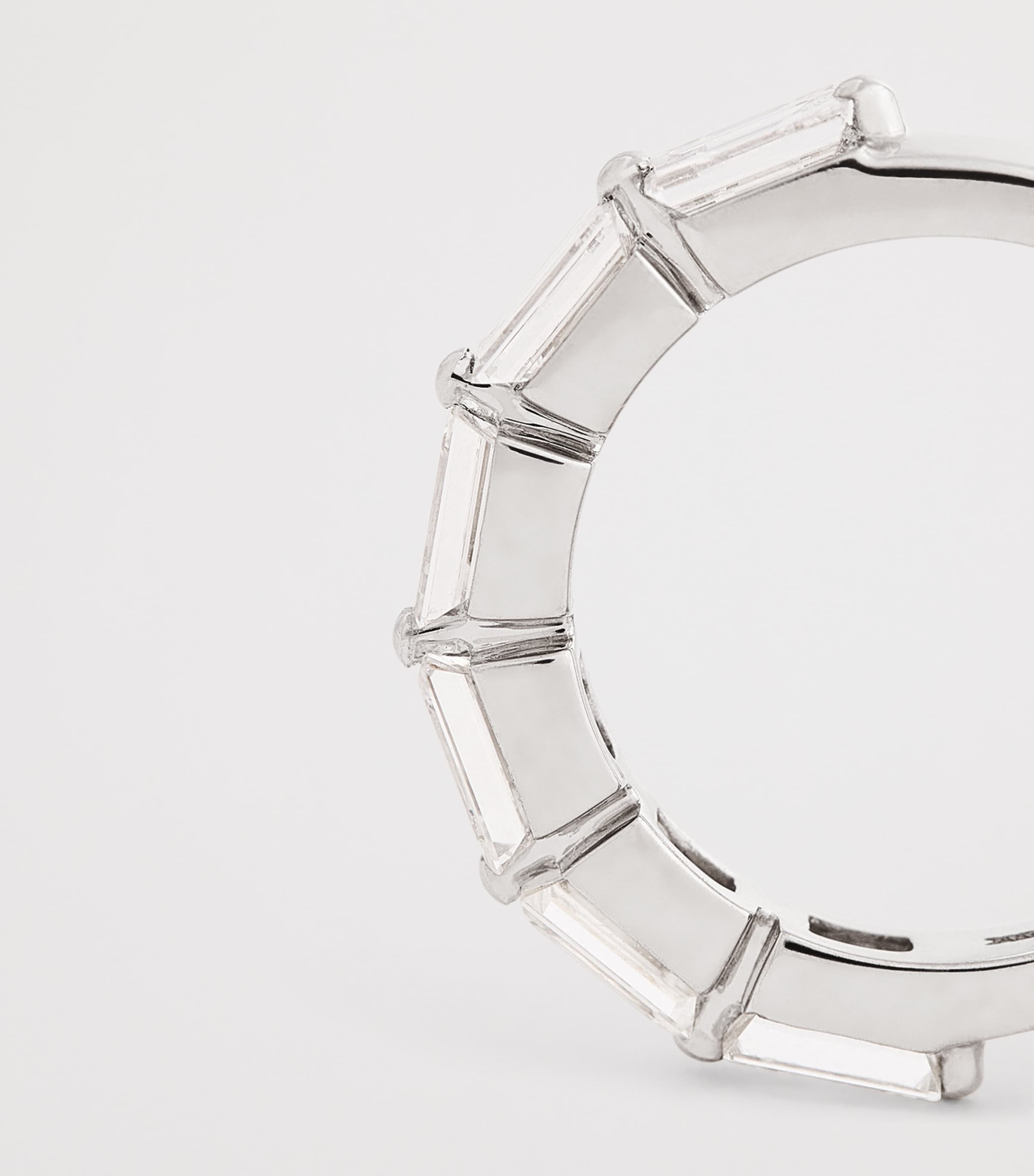 Anita Ko white gold diamond baguette floating ring, imported from the UK