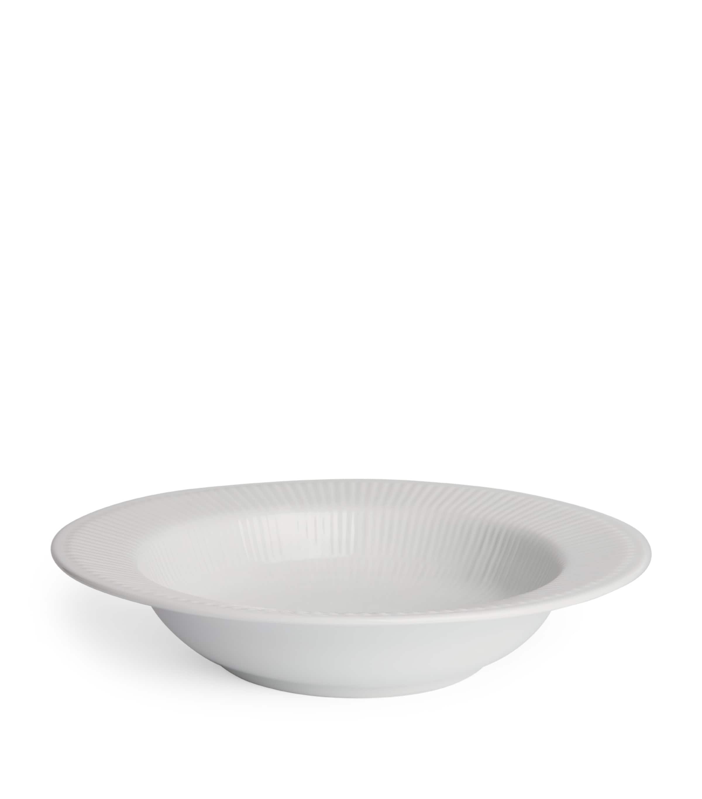 Royal Copenhagen white fluted porcelain deep plate 30cm, imported from the UK