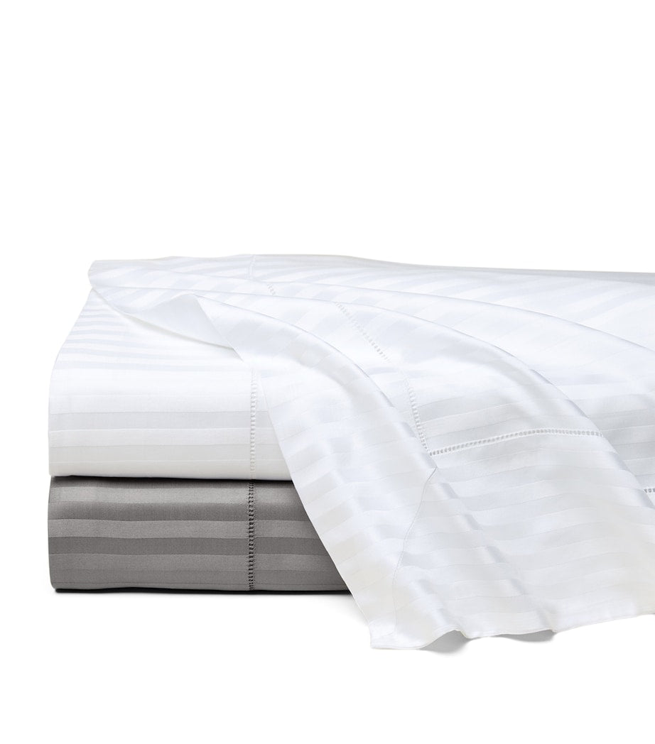 Pratesi Raso Rigato super king flat sheet, imported from the UK