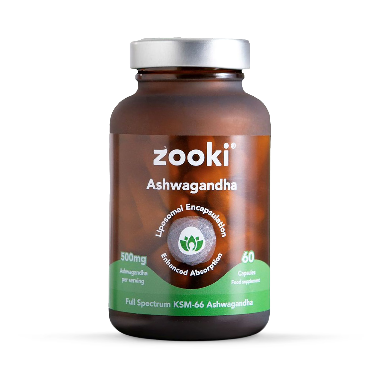 Zooki Liposomal Ashwagandha KSM-66 500mg 60 Capsules