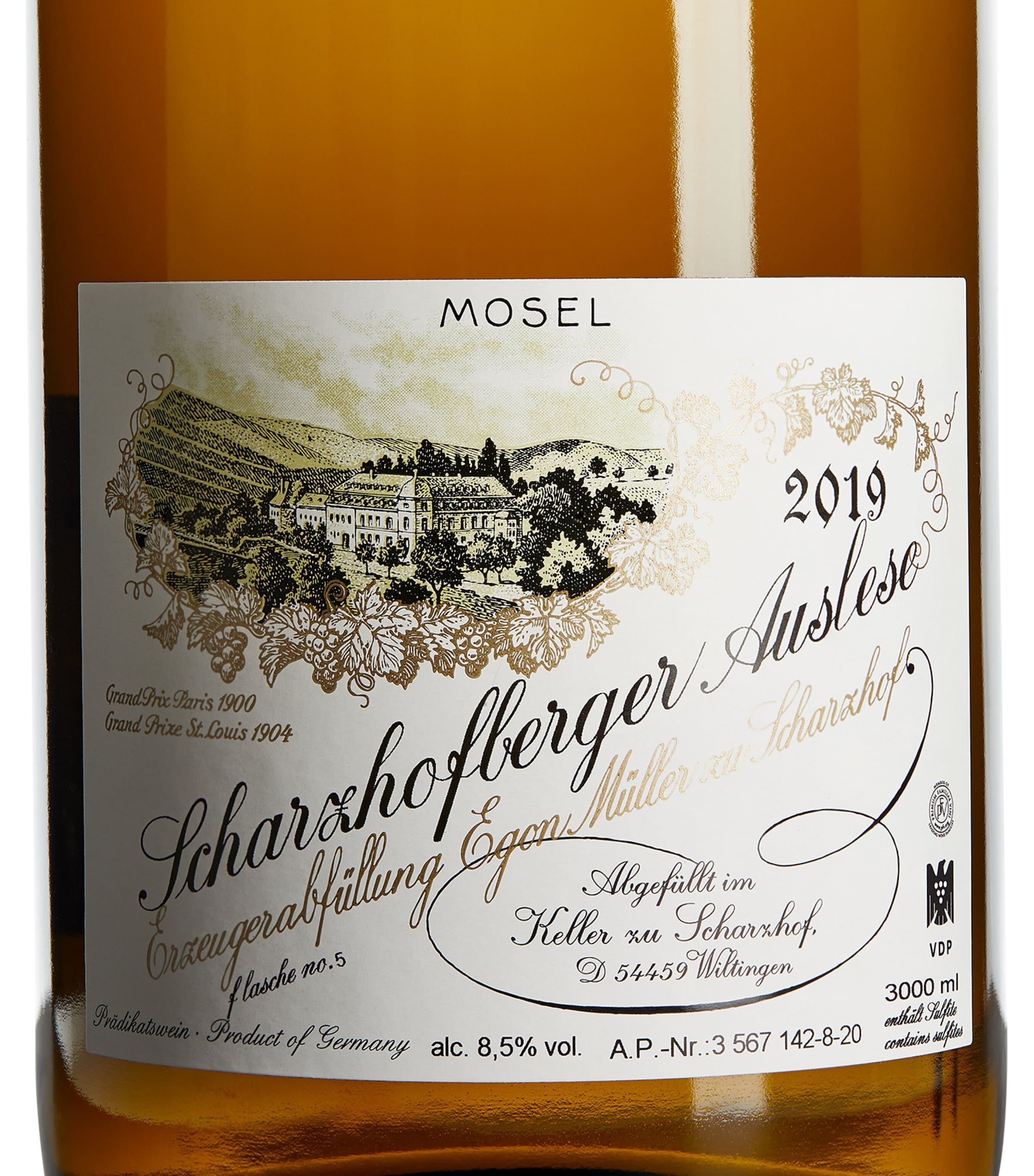 Egon Muller Scharzhofberger Riesling Auslese wine 3L - British product