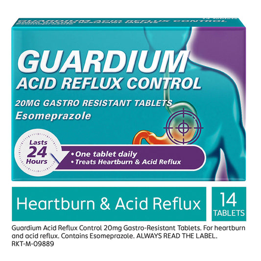 Guardium Acid Reflux Control 20mg Gastro Resistant Tablets x14 stomach & bowel Sainsburys   