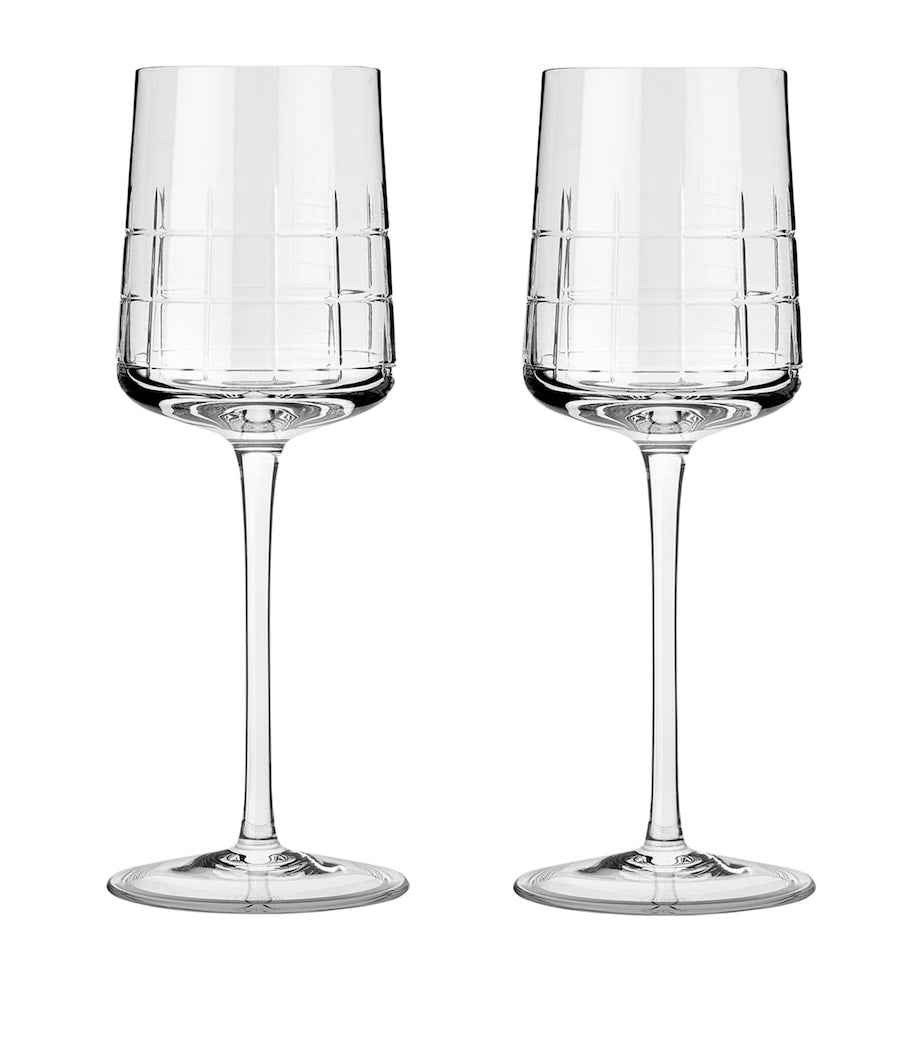 Christofle Graphik crystal white wine glasses set of 2 170ml - British product
