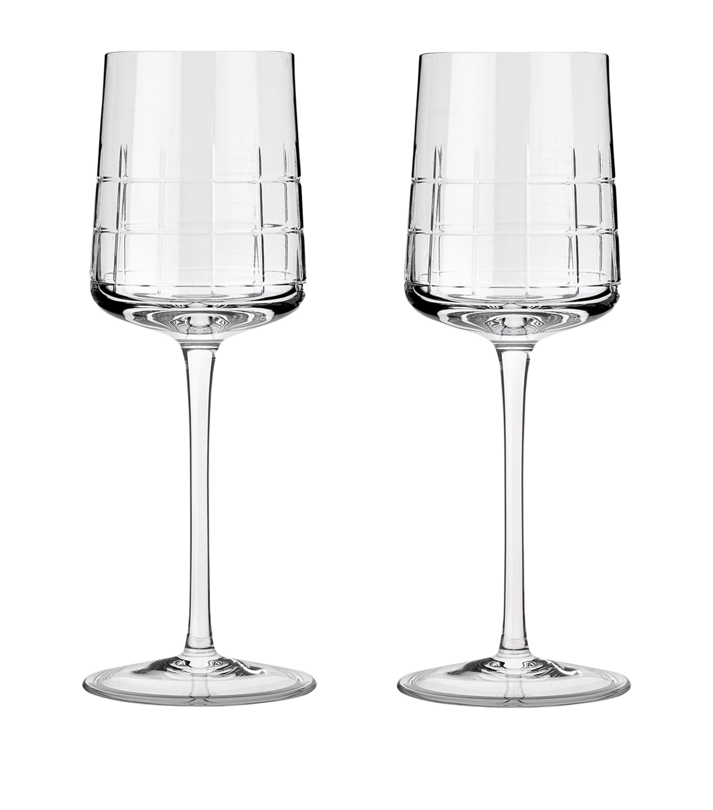 Christofle Graphik crystal white wine glasses set of 2 170ml - British product