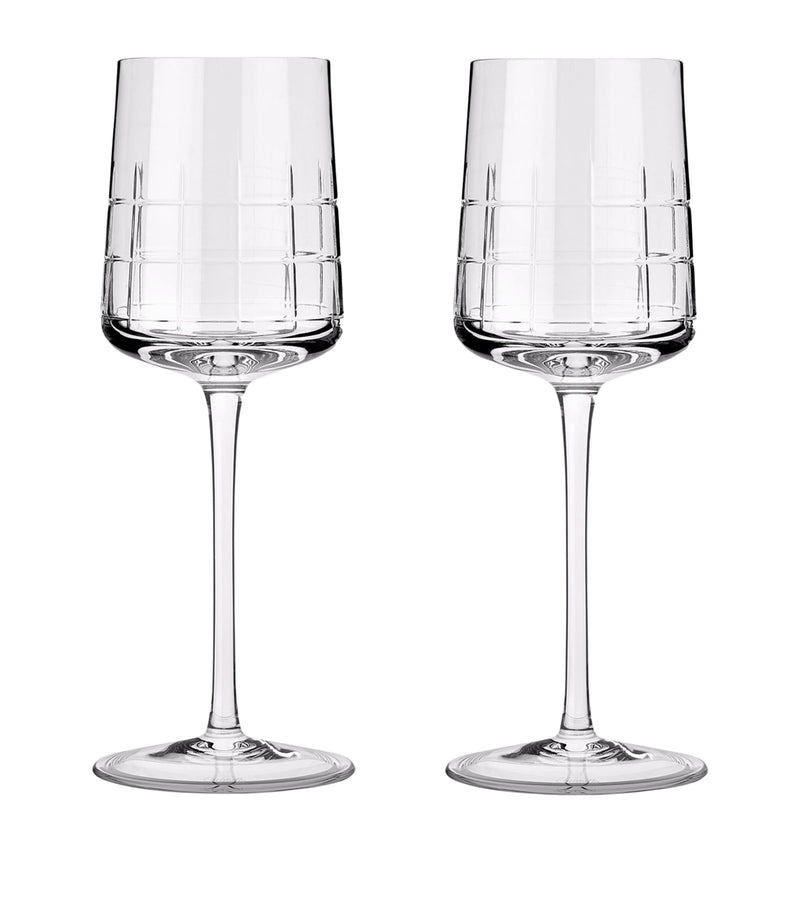 Christofle Graphik crystal white wine glasses set of 2 170ml - British product