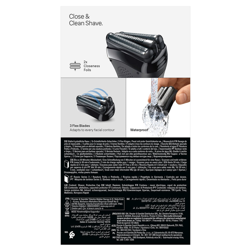 Braun Series 3 300S electric shaver, imported from the UK