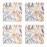 Habitat Floral Ripple Corkback Coasters 4pk GOODS Sainsburys   