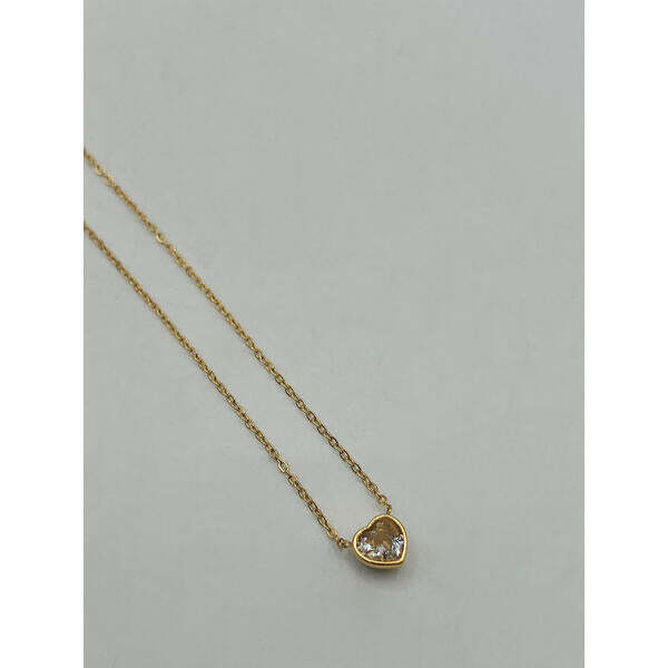 SVNX small crystal heart necklace gold, UK version
