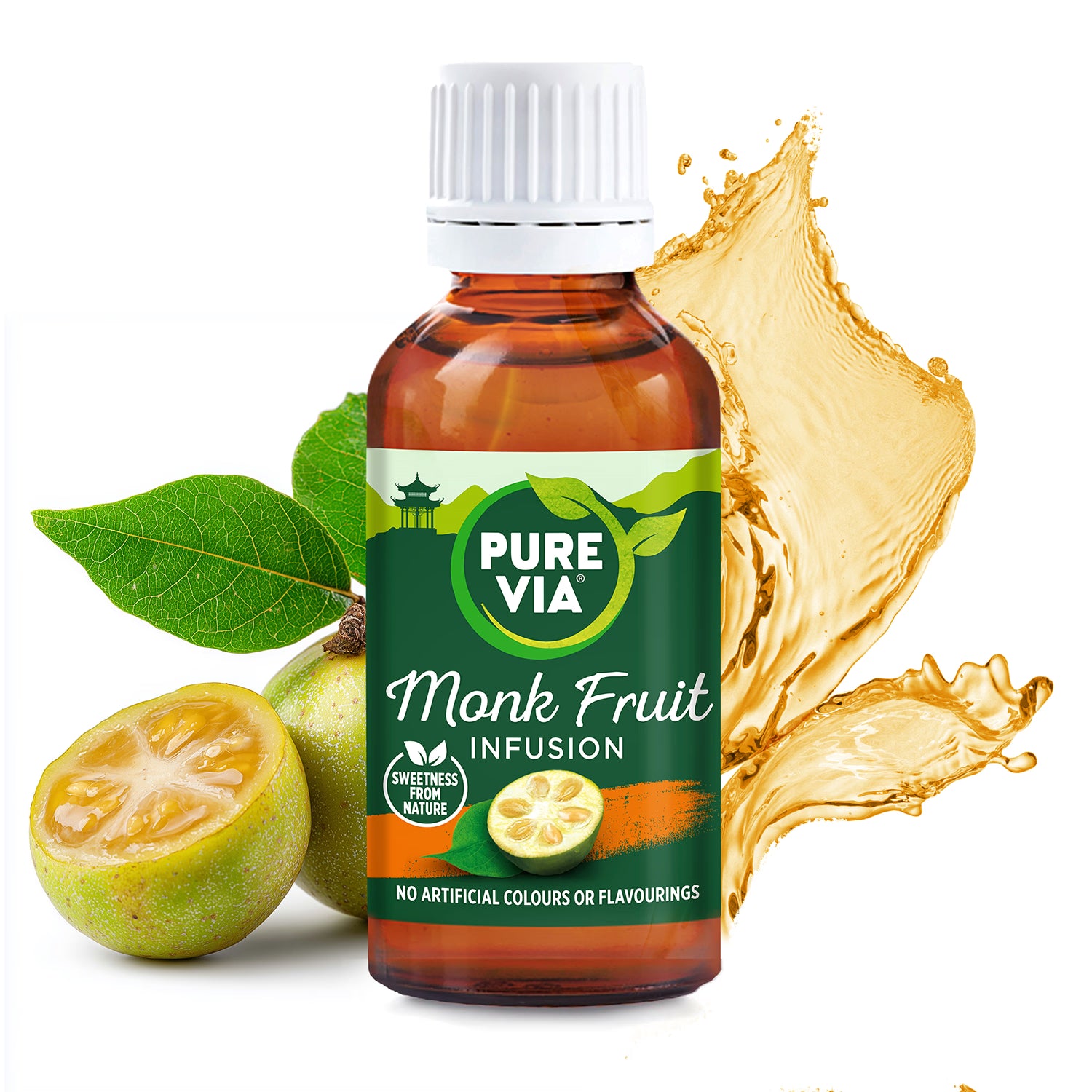 Pure Via monk fruit liquid sweetener 30 ml - British product