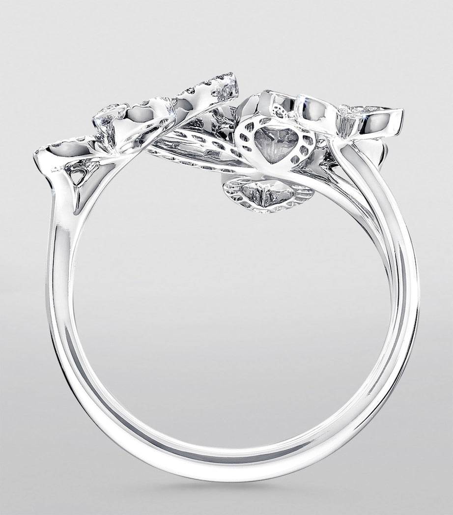 Graff white gold diamond butterfly ring, UK version