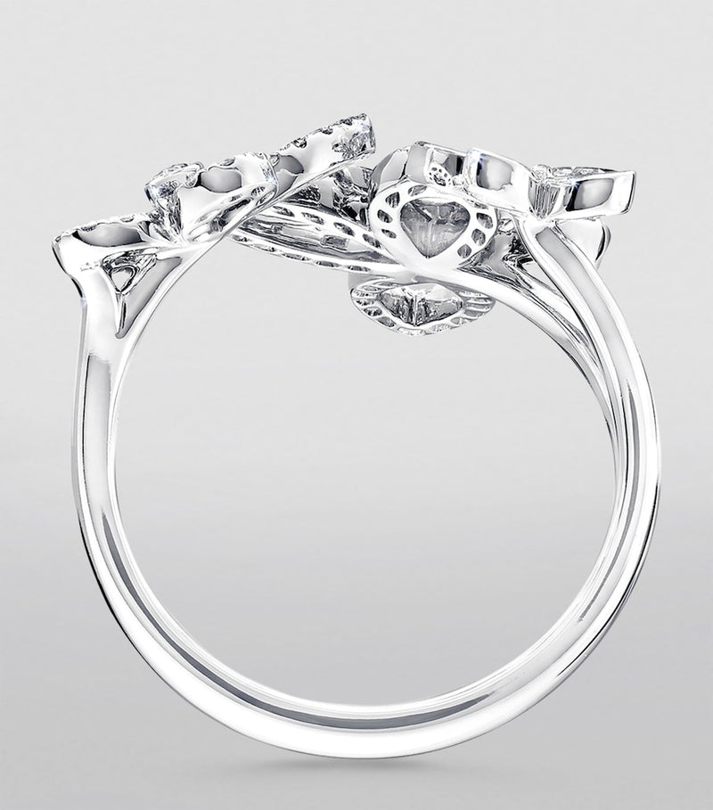 Graff white gold diamond butterfly ring, UK version