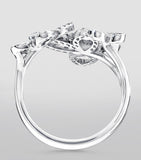 Graff white gold diamond butterfly ring, UK version