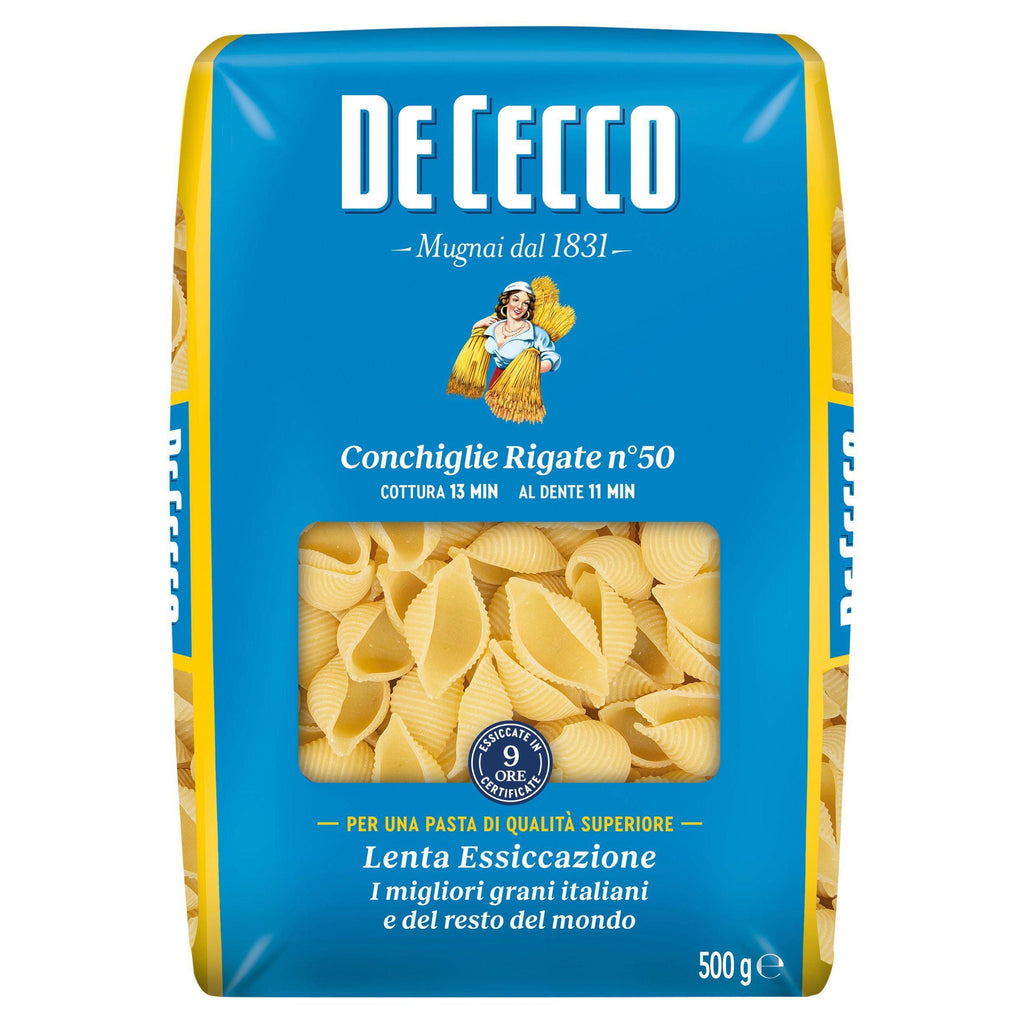 De Cecco Conchiglie Rigate Pasta 500g