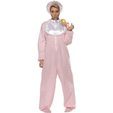 Smiffys pink baby romper fleece bodysuit bonnet bib imported from the UK