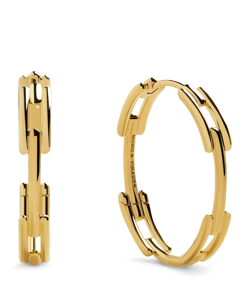Monica Vinader gold vermeil hoop earrings (British brand)