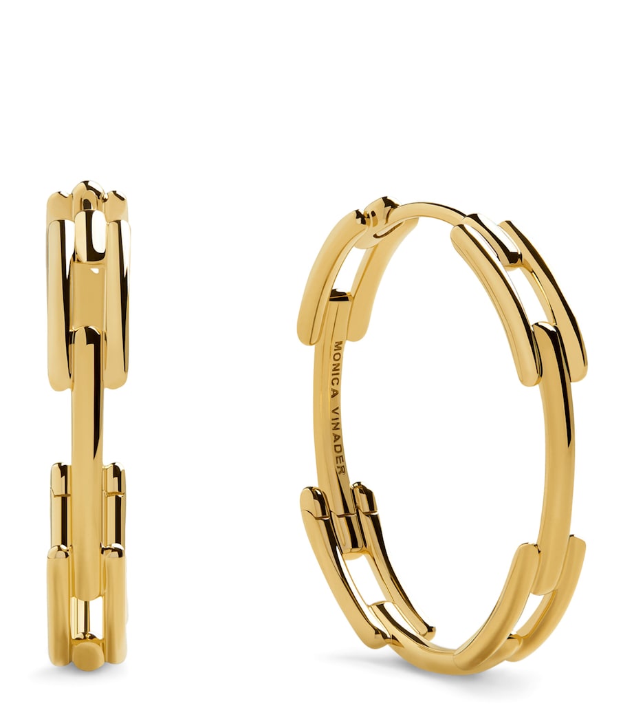 Monica Vinader gold vermeil hoop earrings (British brand)