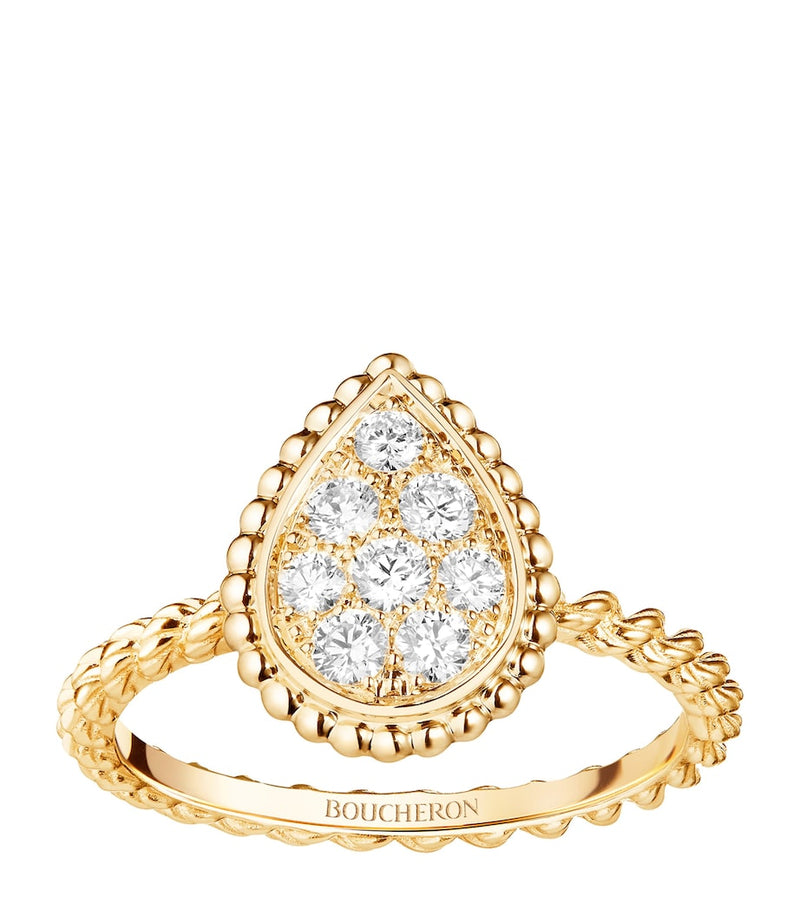 Boucheron Serpent Bohème 18kt gold diamond ring, imported from the UK