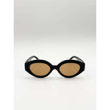 SVNX retro oval sunglasses black and brown (British brand)