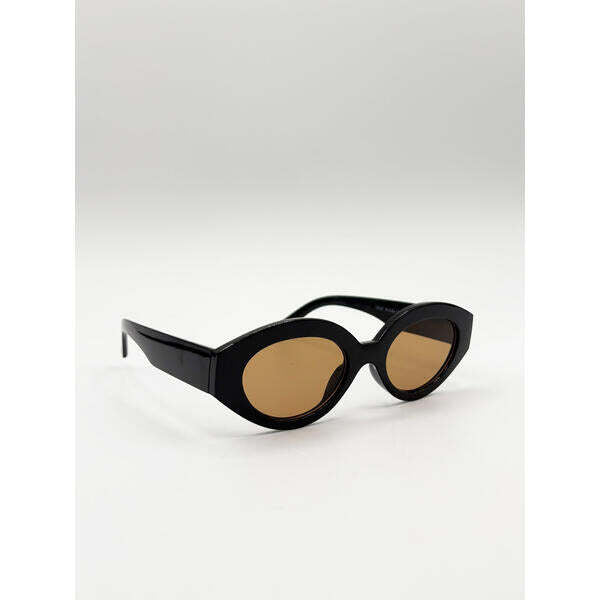 SVNX retro oval sunglasses black and brown (British brand)
