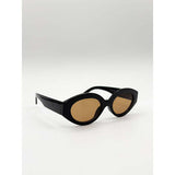 SVNX retro oval sunglasses black and brown (British brand)