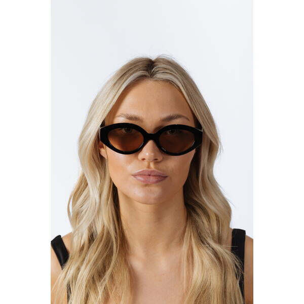 SVNX retro oval sunglasses black and brown (British brand)