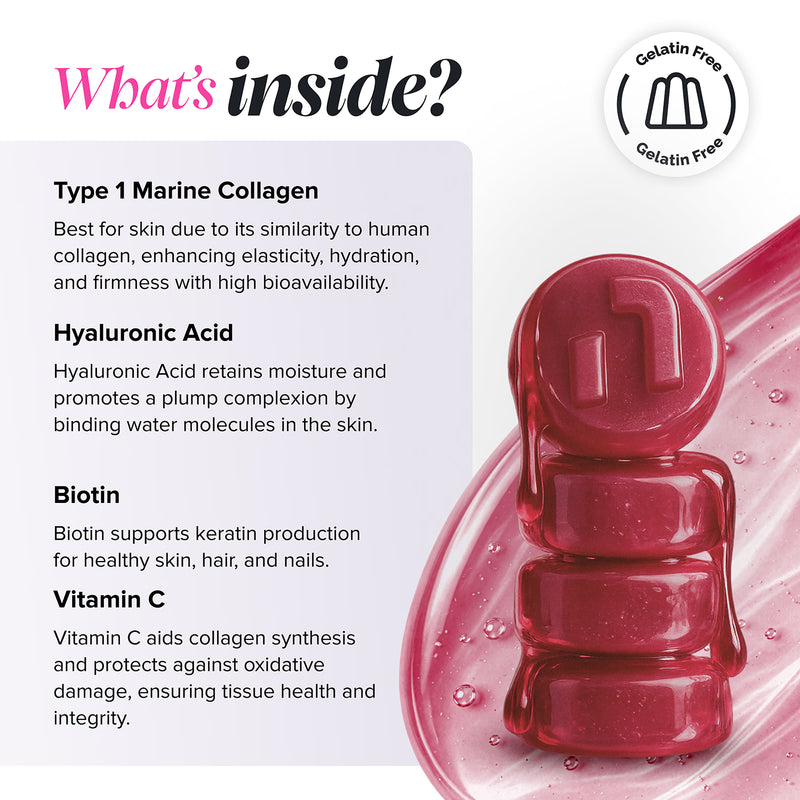 Novomins collagen gummies sugar-free peach flavour 60 gummies (British brand)