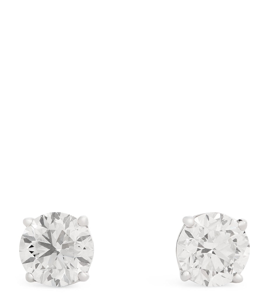 Harrods white gold diamond stud earrings 1.90ctw (British brand)