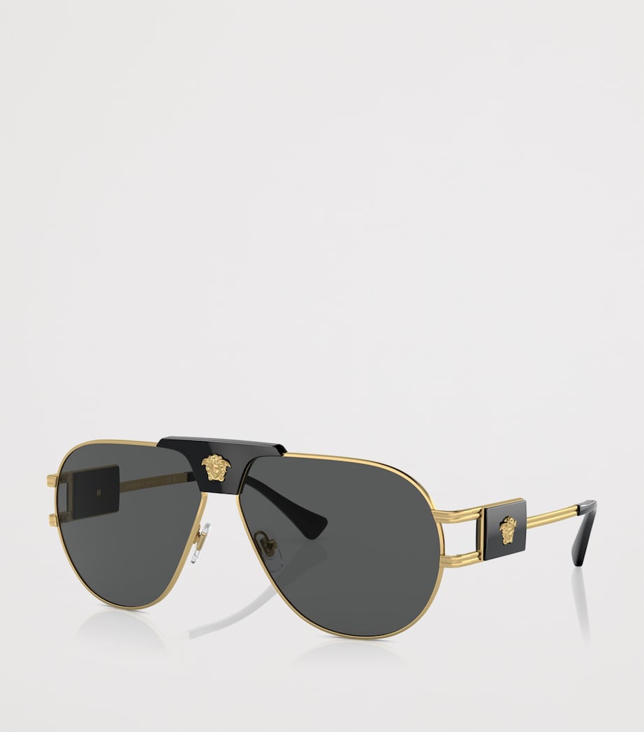Versace Medusa Piloten-Sonnenbrille mit Metallrahmen (britische Marke)