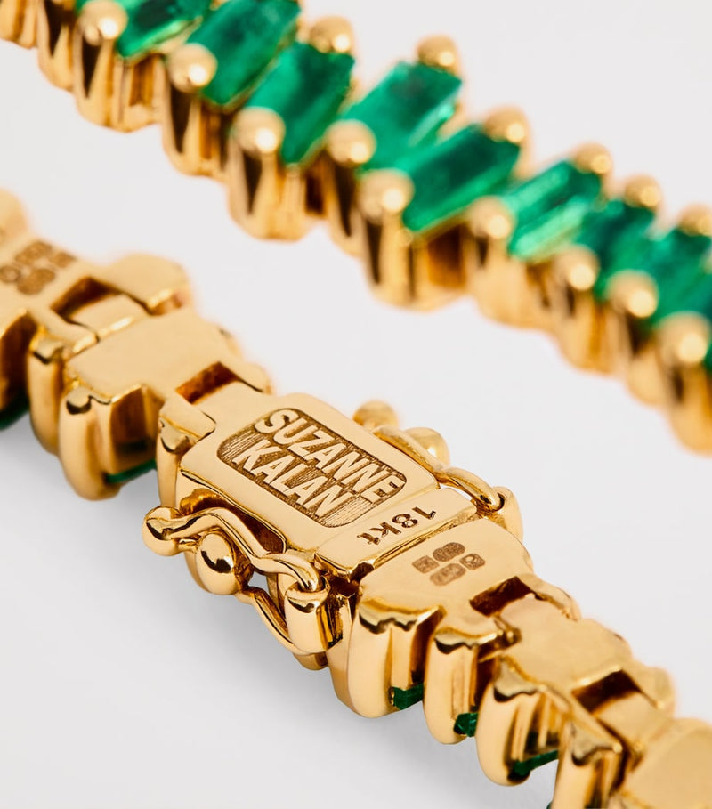 Suzanne Kalan yellow gold emerald tennis bracelet, UK version
