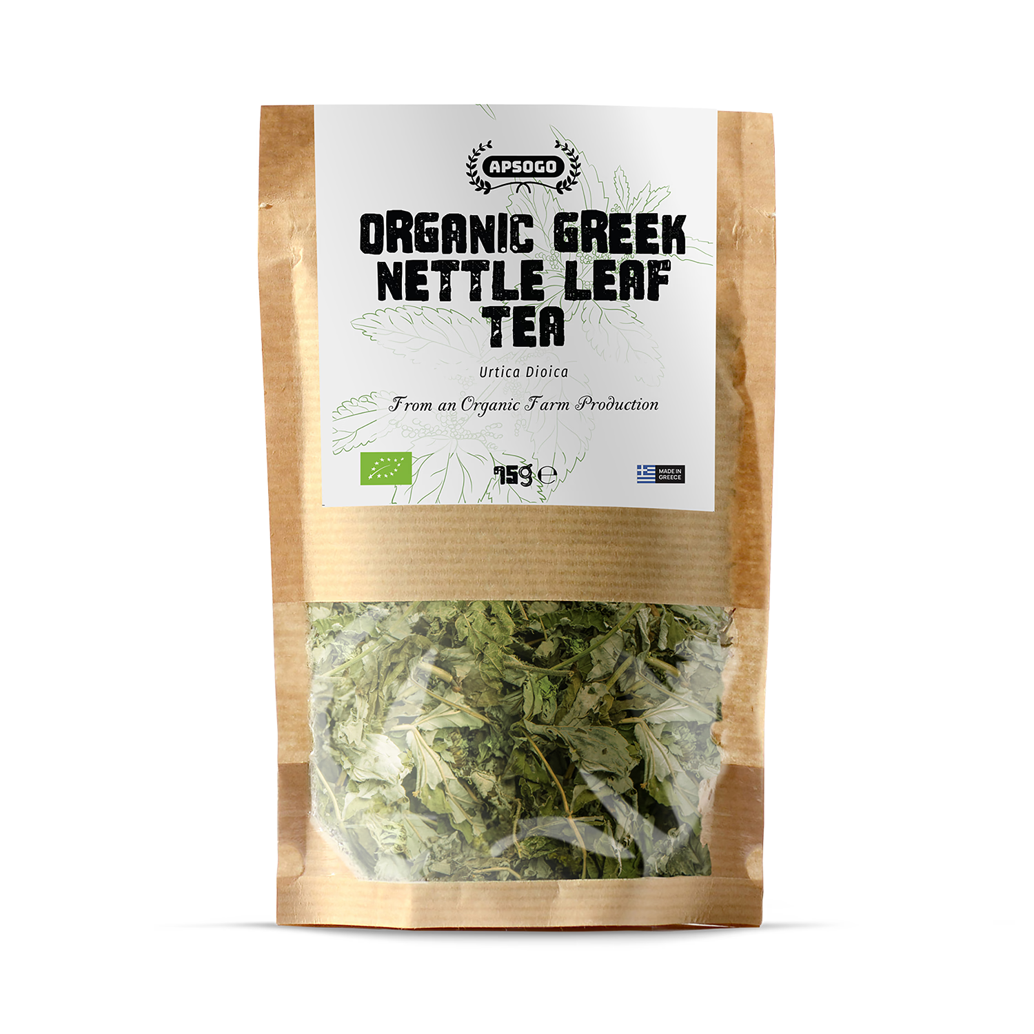 APSOGO organic nettle leaf tea loose leaf 75g, imported from the UK