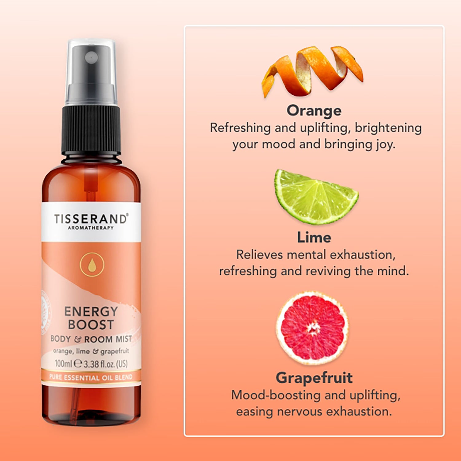 Tisserand Energy Boost MoodFix Mist 100ml (British brand)