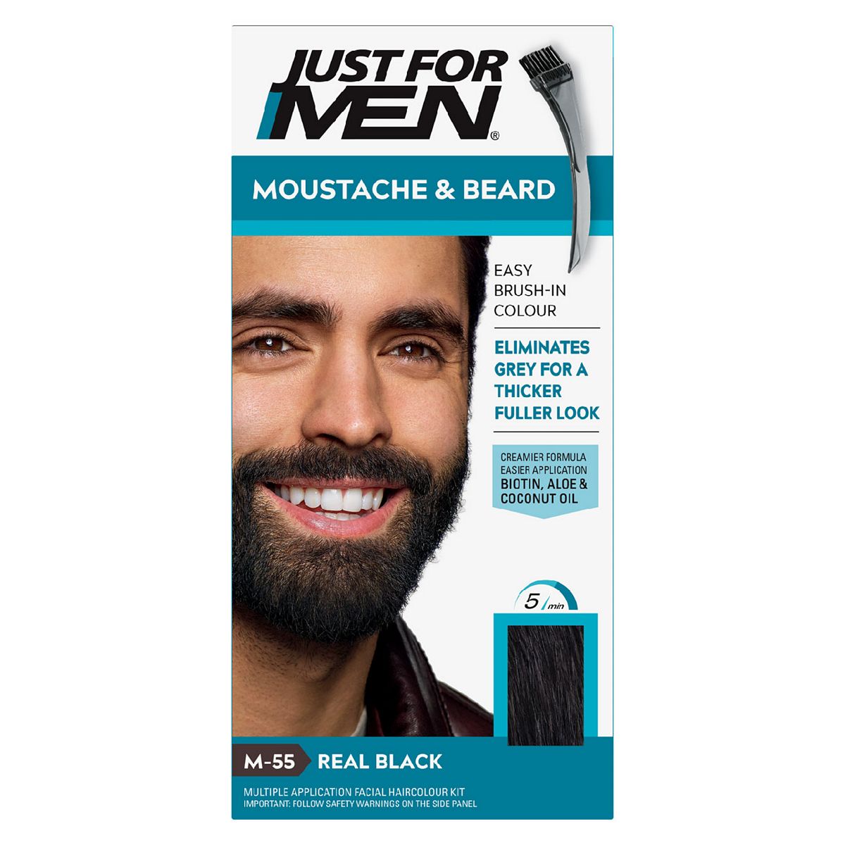 Just For Men Moustache & Beard Brush-In Colour Gel, Black GOODS Boots   