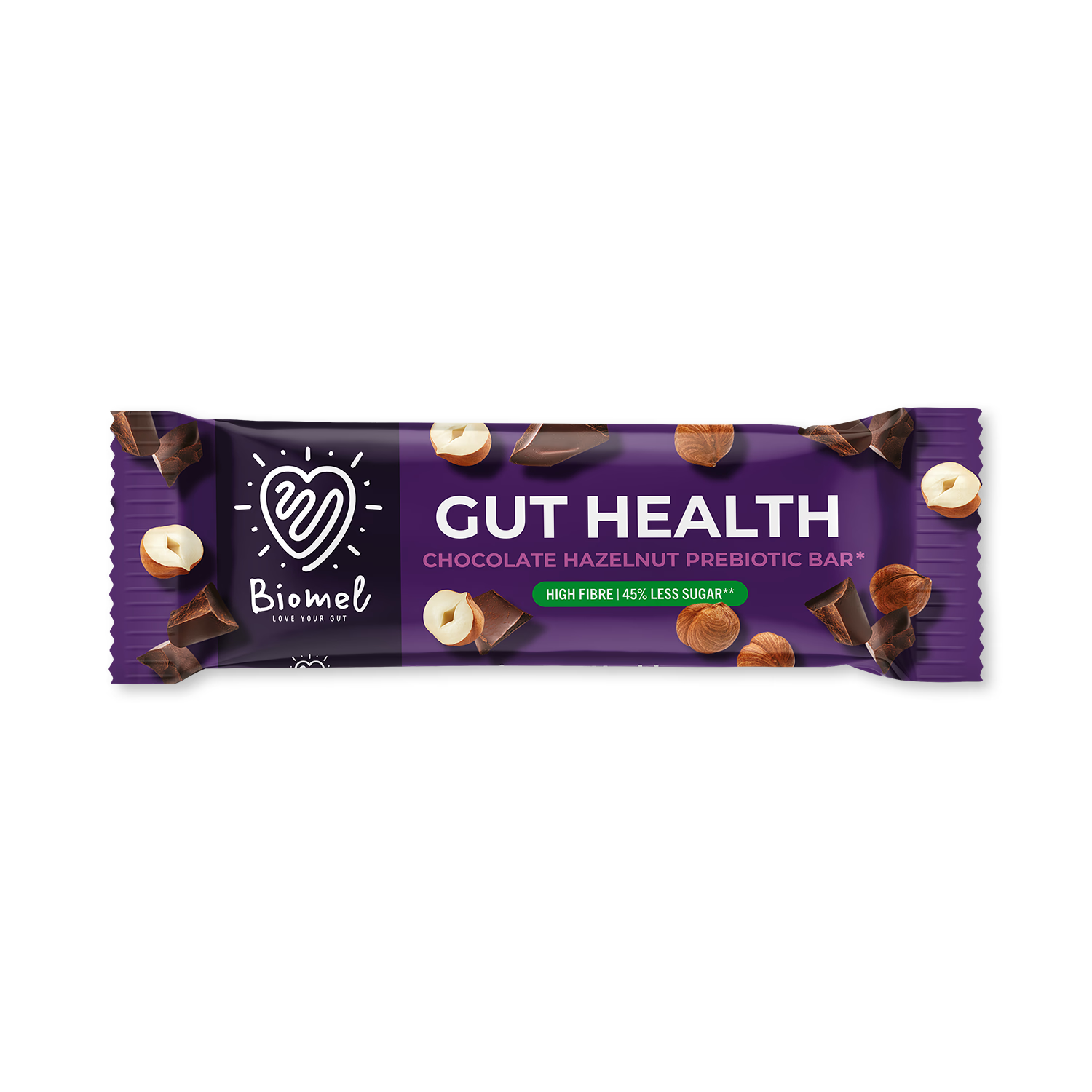 Biomel hazelnut gut health bar 45g - British product