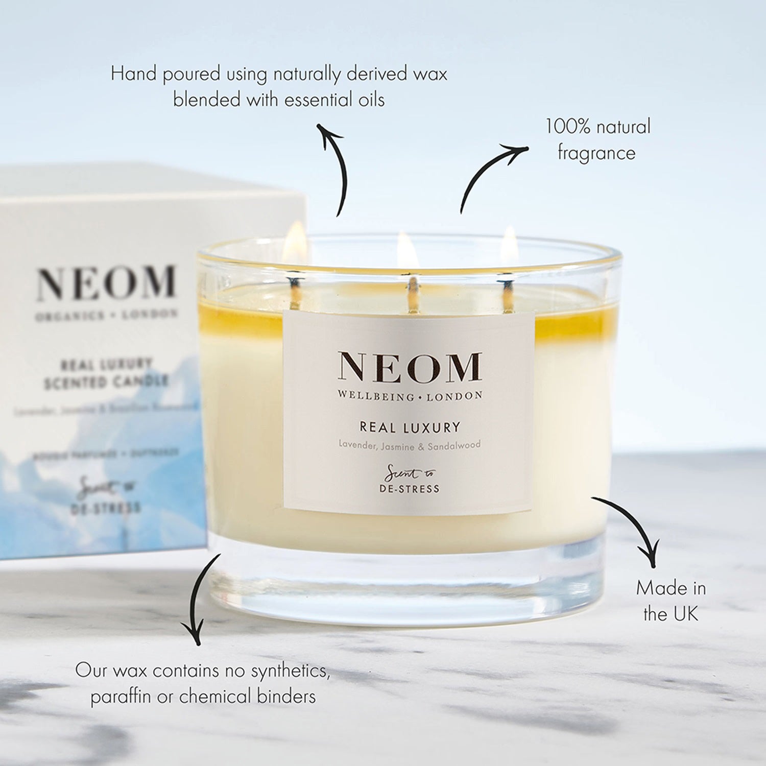 NEOM Real Luxury scented candle 420g (British brand)