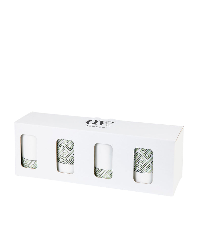 O.W. London bone china maze mugs set of 4 (British brand)