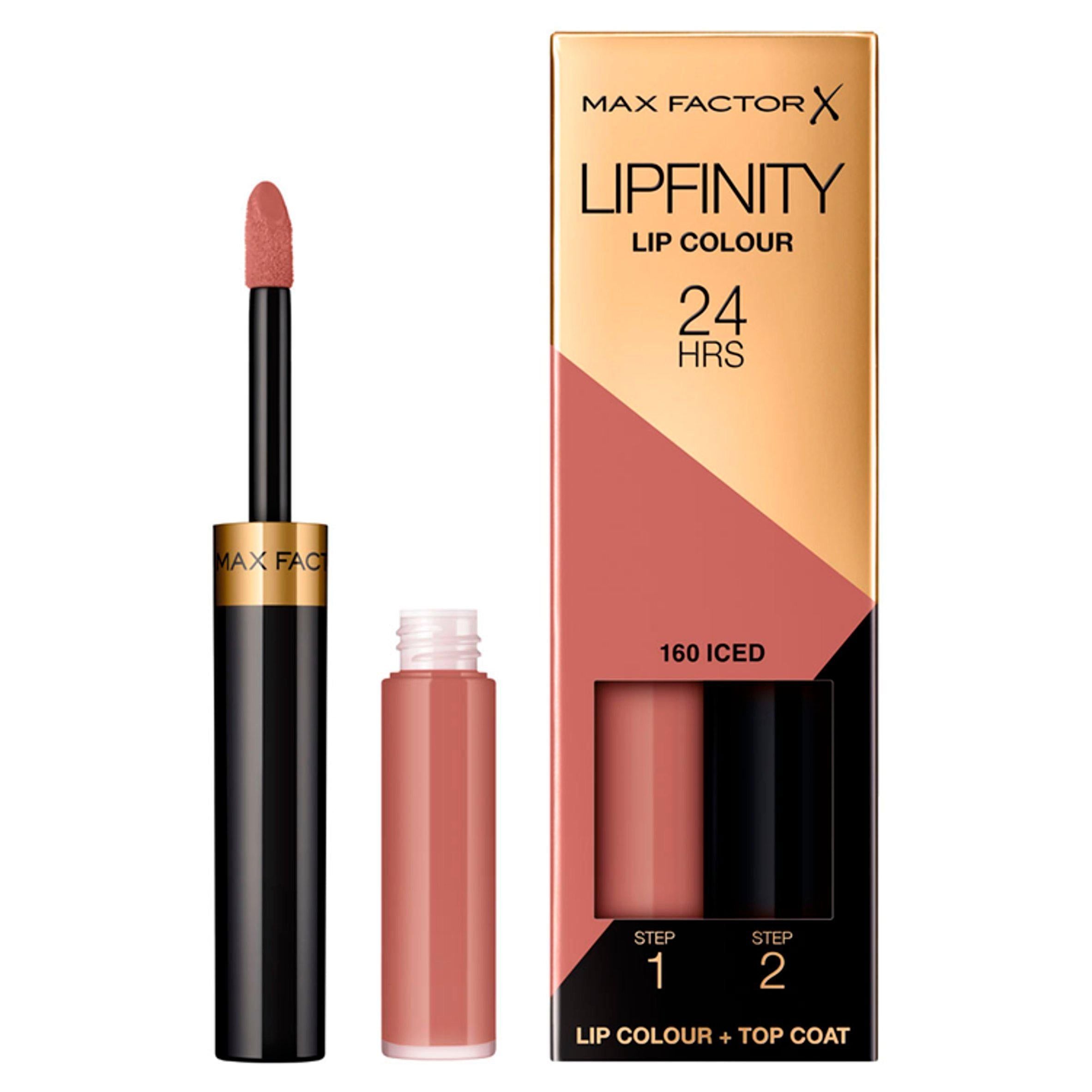 Max Factor Lipfinity Lip Colour Lipstick 2-Step Long Lasting 160 Iced All Sainsburys   