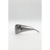 SVNX Racer Sonnenbrille silber Sternscharnier-Detail, importiert aus Großbritannien