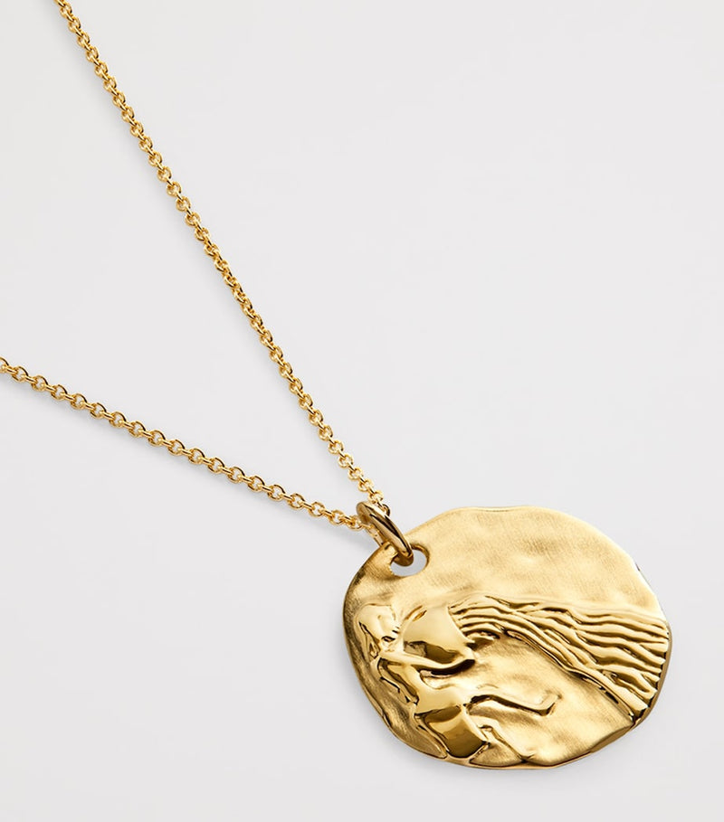 Monica Vinader gold vermeil Aquarius zodiac necklace (British brand)