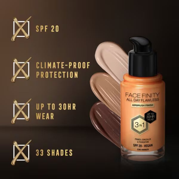 Max Factor Facefinity Foundation Amber, imported from the UK