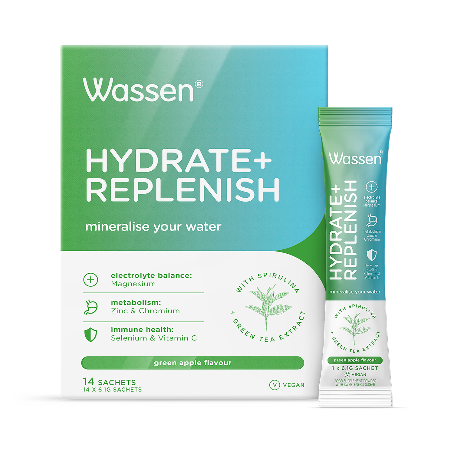 Hydrate & Replenish electrolyte sachets 14 pack - British product
