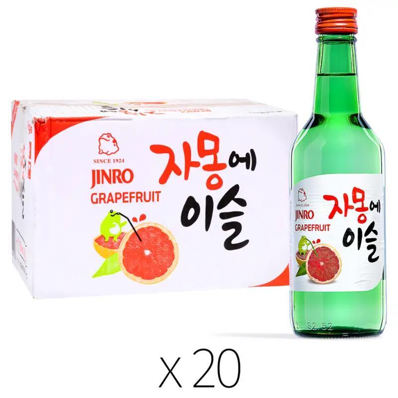 Jinro grapefruit soju 13% ABV case of 20 - British product